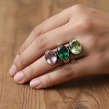 Peridot Gemstone 925 Sterling Silver Ring Handmade Jewelry Gift For Valentine