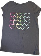 Girls short sleeve gray heart shirt size large 10 Gap Kids