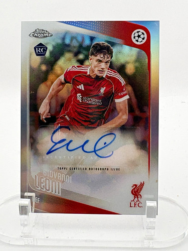 Topps UEFA Club Competitions 2025-26 Giovanni Leoni Liverpool RC Auto