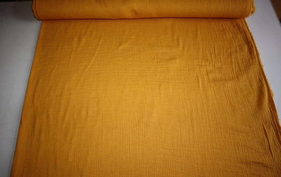Musselin - Double Gauze, Mulltuch, safran, Breite: ca. 148 cm, Mat: 100% BW - Bild 3 von 4