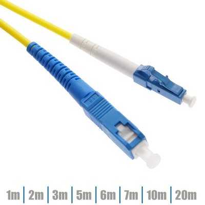 1-20M LC/UPC to SC/UPC Simplex Single Mode Fiber Optic Optical Patch Cable Cord