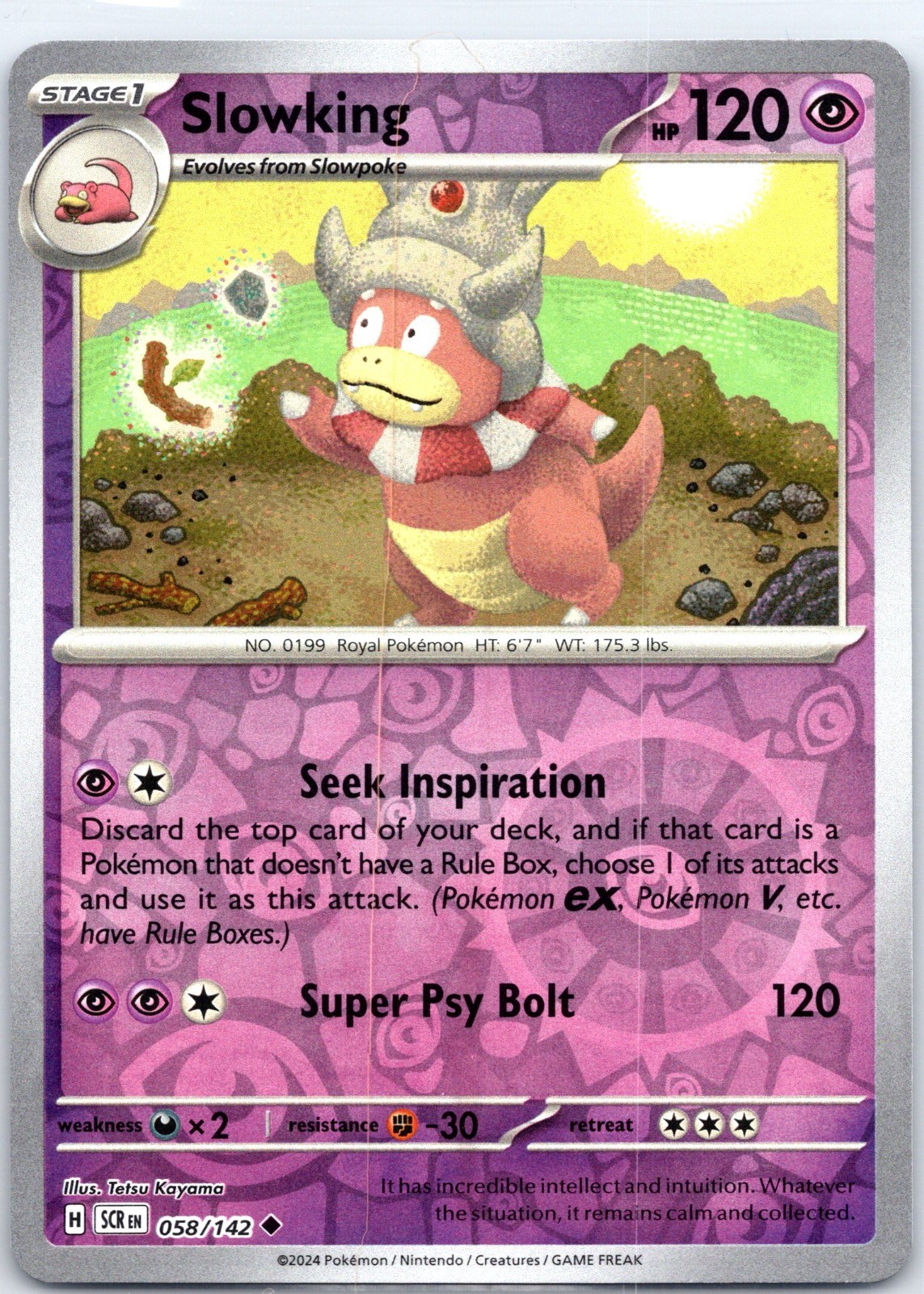 Pokemon Stellar Crown Reverse Holo 058/142 Slowking NM