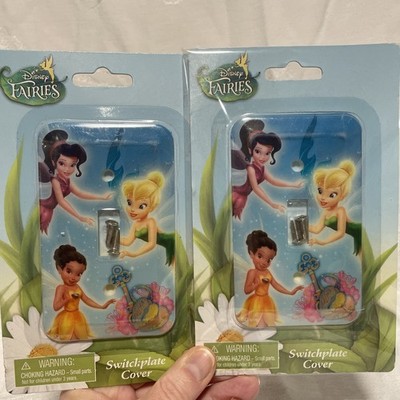 Lot Of 2 Disney Tinkerbell & Friends Fairies Single Toggle Switch Plate Covers