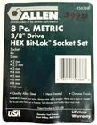8 PC METRIC HEX BIT-LOK SOCKET SET ALLEN #56368 USA