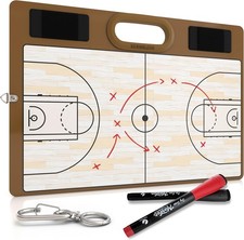 Basketball Dry Erase Board for Coaches 15x10.5 Double Sided Whiteboard...