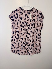 Banana Republic Pink Abstract Crew Blouse Top 676022 NWT S Small