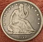 1877-CC Seated Liberty Half Dollar VF Details