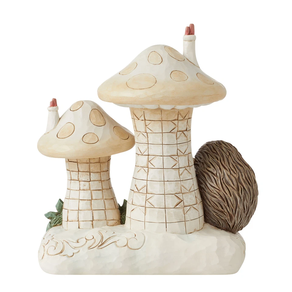 Estatuilla iluminada Enesco Jim Shore Heartwood Creek White Woodland Mushroom House Foto 4 de 4