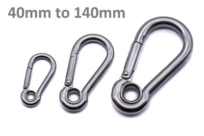 A4 Edelstahl Karabiner Clip Karabinerhaken Öse 40mm - 140mm marine