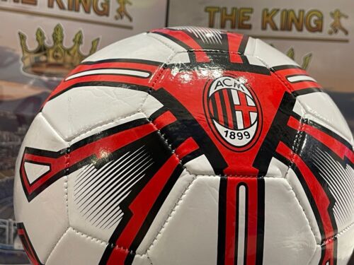 Pallone Calcio AC Milan Misura 5 Cuoio Calciatori ufficiale Rosso Neri - Foto 5 di 6