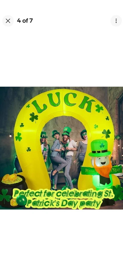 Herradura inflable de 8 pies del día de San Patricio Foto 2 de 3