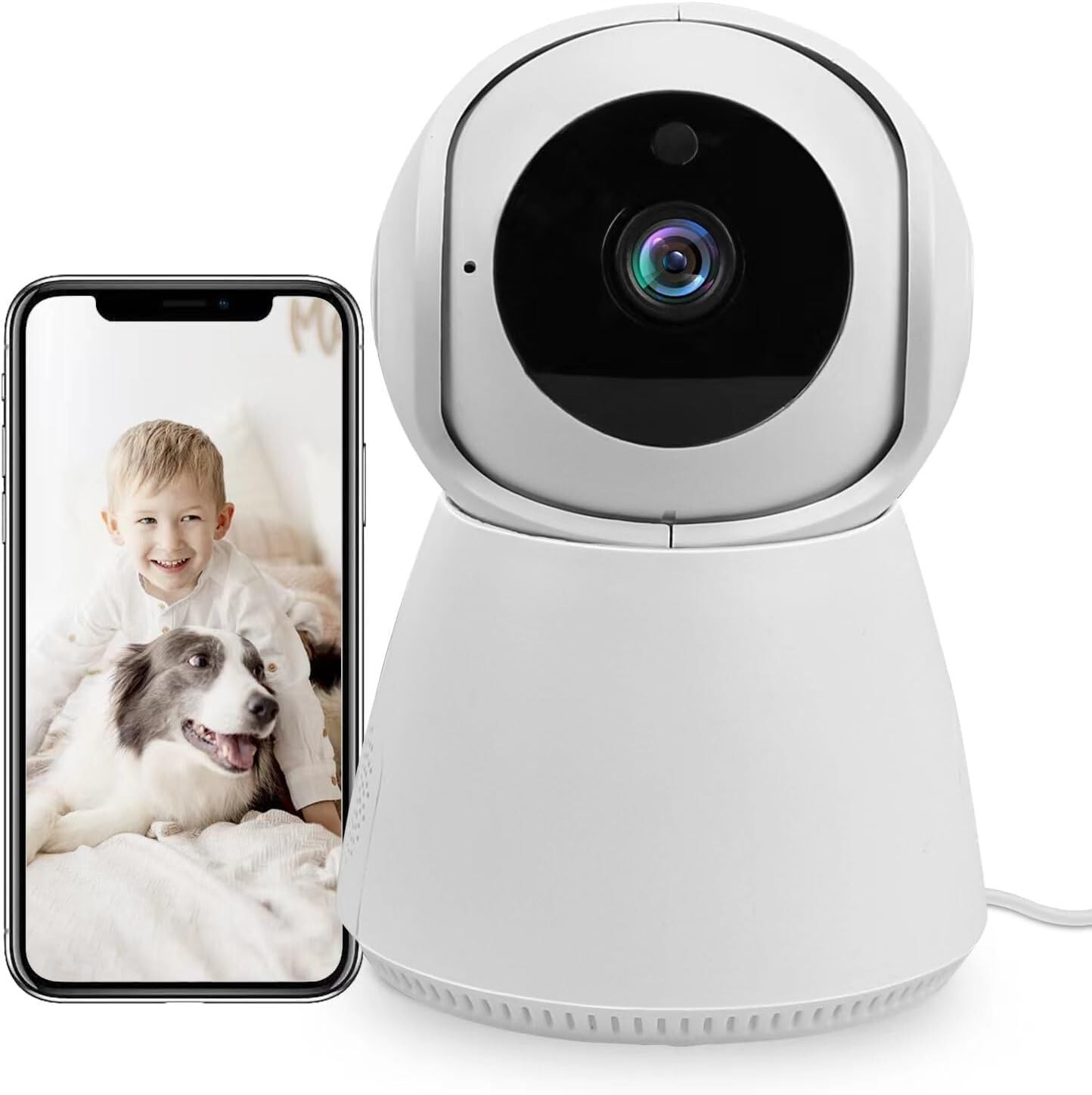 Baby Monitor Security Pet Camera  1080P Full HD Rotating NightVision 2-Way Audio-image