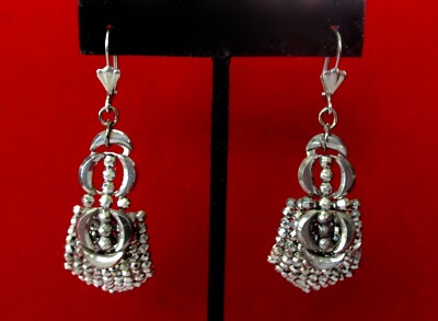 Pair of Antique Cut Steel Earrings With New Stainless Steel Ear Wires