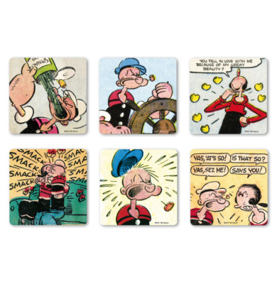 Cartoon - Popeye der Seemann - Popeye & Olivia - Coaster Untersetzer 6er Set 