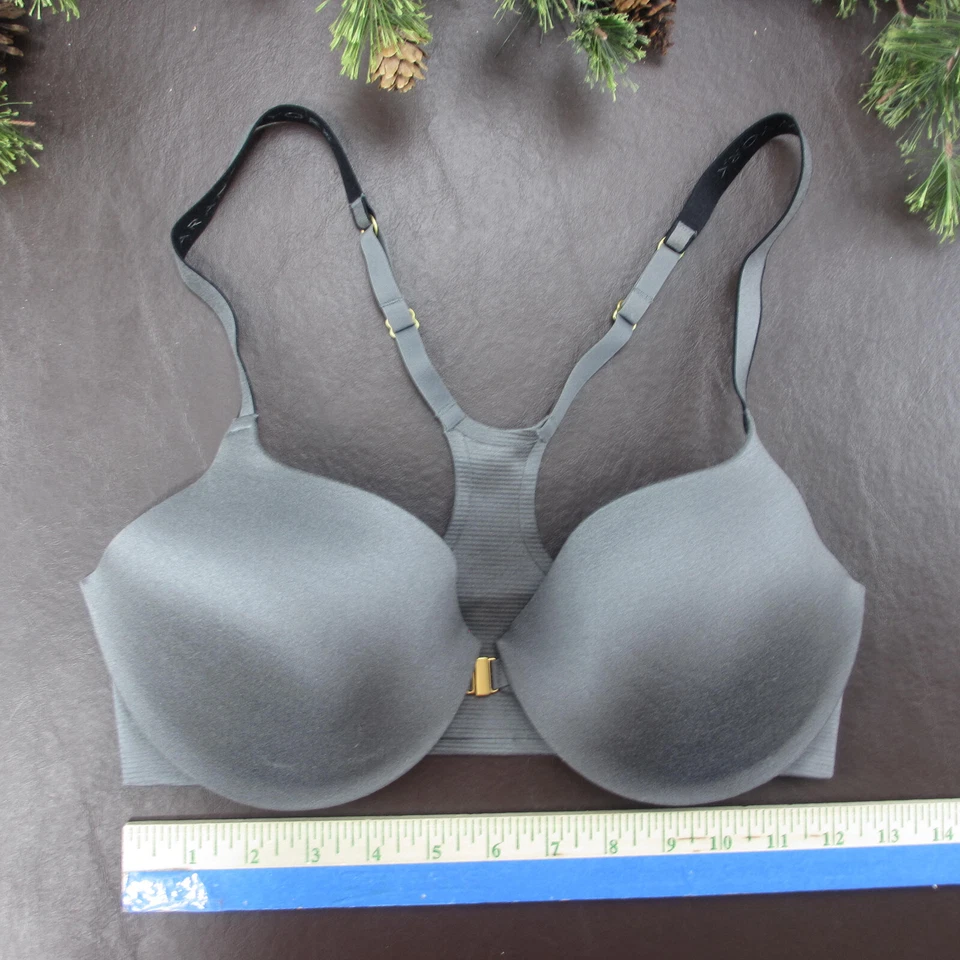 Donna Karan 胸罩 34D 灰色衬垫钢圈可调扣前 — 第 2/4 张图片