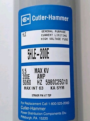 CUTLER-HAMMER  EATON  5HLE-200E 5.5 MAX KV FUSE 5980C25G10