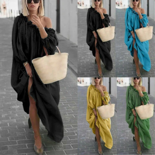 Casual Off the Shoulder Maxi Dresses for Women