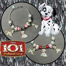 101 DALMATIANS 19cm 925 Silver 3mm Snake Chain Enamel Charm Bracelet   NEW