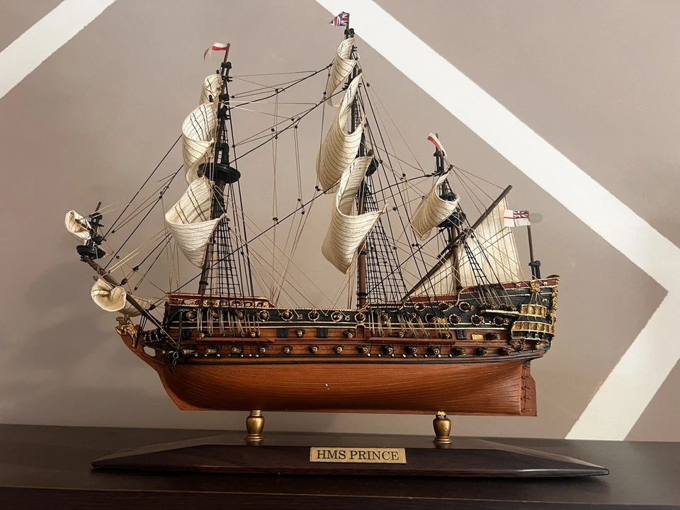 HMS PRINCE Nave Statica Montata Veliero da Collezione Esposizione - Immagine 3 di 4