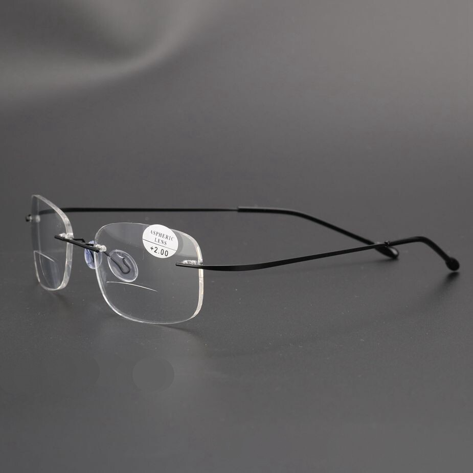 Rimless Bifocal Reading Glasses Readers Classic Vintage Flexible Retro