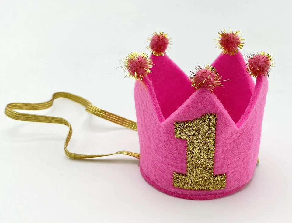 Тиара с грязевым пирогом для девочки на 1-й день рождения Crown Pink Princess обруч для волос на первый день рождения - Изображение 3 из 4