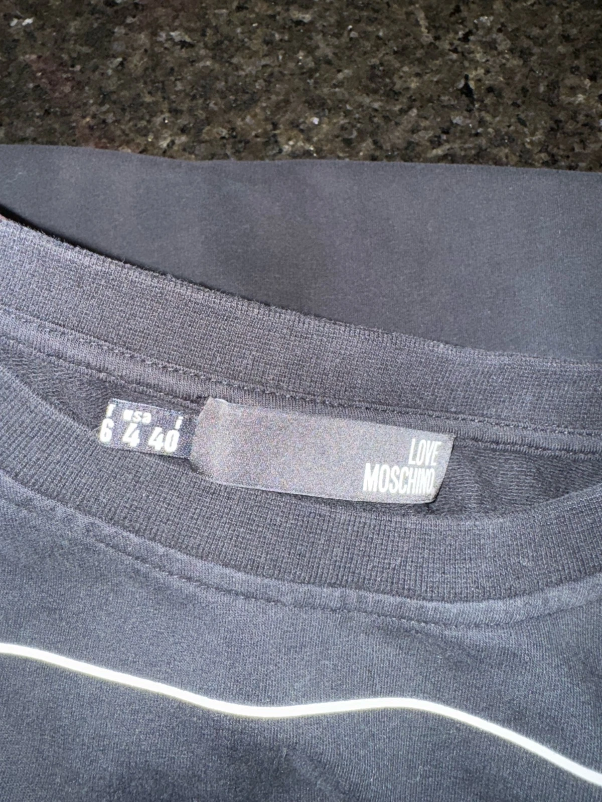 Love Moschino Vestito Donna Box Logo Nero Felpa Taglia US 4