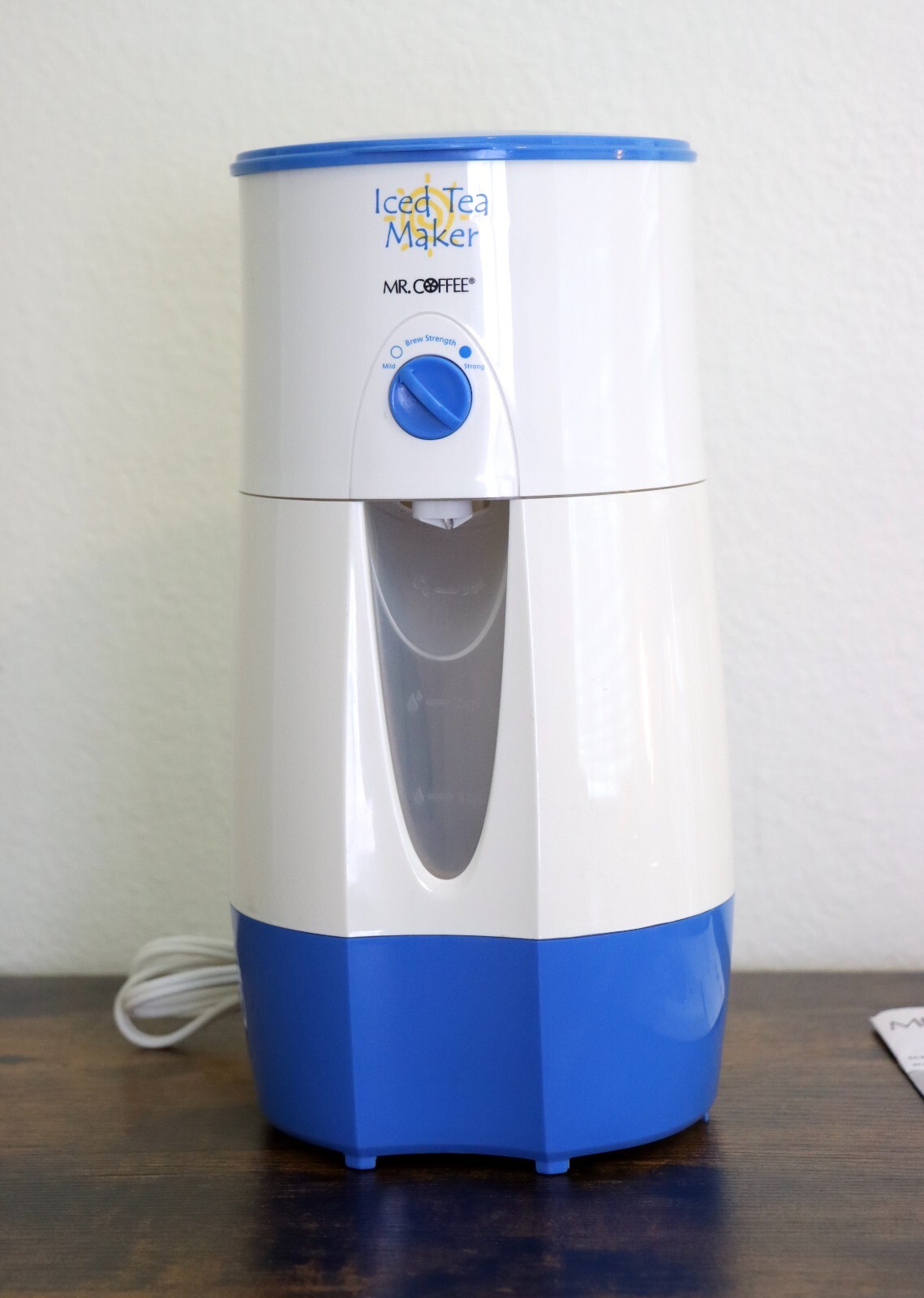 Mr. Coffee 3 Quart Iced Tea Pot Maker w/ Pitcher Blue Lid TM39P and