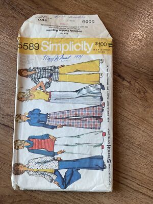 5589 Vintage Simplicity Sewing Pattern Misses Shirt Jacket Pants Pullover Top 10
