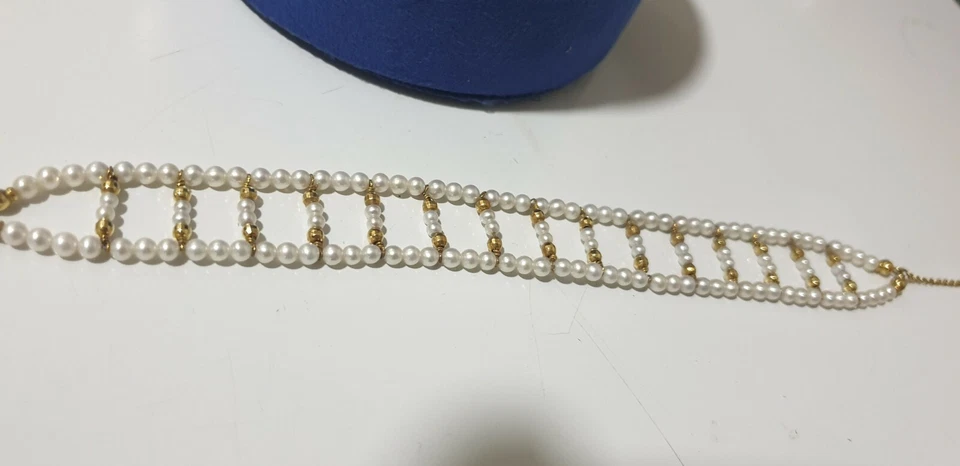 Collarino di perle Nihama con palline Oro giallo 18kt nuovo idea regalo - Immagine 3 di 3