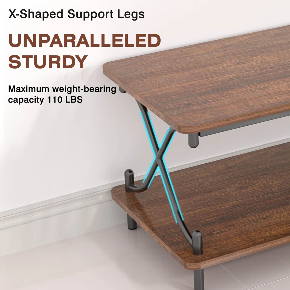 Coffee Tea Table Center Console Table With Wood Storage Shelf For Living Room - Image 4 of 4