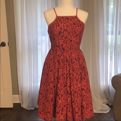 Red Lace Dress by Tracy Reese Floral Dress Size 0 adjustable Straps | eBay Red Lace Dress by Tracy Reese Floral Dress Size 0 adjustable Straps | eBay