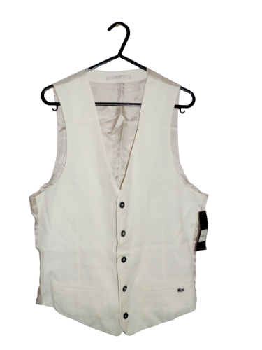 River Island White Wool Blend Waistcoat UK 38 DH008 FF 07
