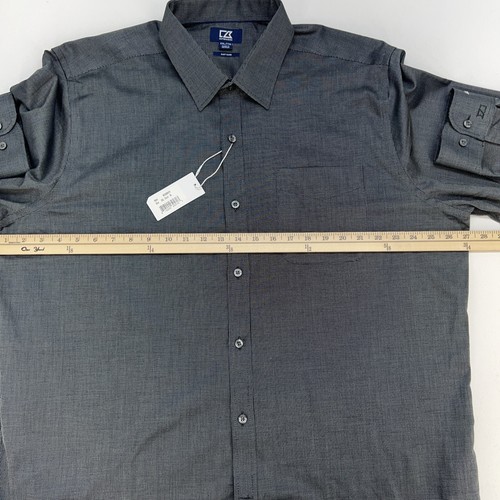 Cutter & Buck Button Up Pocket Long Sleeve Shirt Men XXL Blk Design Tire America - Picture 9 of 17