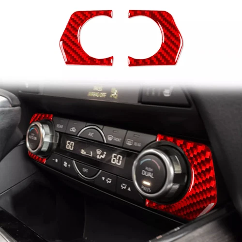 27Pcs Red Carbon Fiber Interior Full Set Panel Trim Cover For Mazda CX-9 2016-23 - Picture 9 of 18