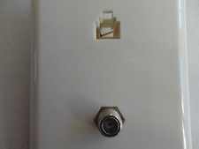 10pcs. Modular Jack Telephone Wall Plate RJ11 with Coaxial F-81 Connector, White