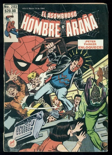 El Asombroso HOMBRE ARAÑA #203 Peter Parker Enloquece, Spider-Man Comic 1984