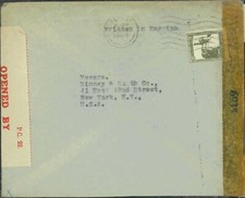 SAVOYSTAMPS-PALESTINA-COPERTINA-PALESTINA (PETAH TIQUA) TO USA-ETICHETTA CENSORE 