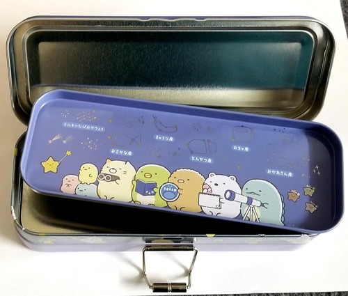 San-x Sumikko Gurashi 3-Deck Pencil Pen Stationery Case Holder Tin Makeup Box - Picture 2 of 4