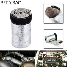 Aluminized Metallic Heat Shield Sleeve Insulated Wire Hose Cover Wrap 3/4" 3FT