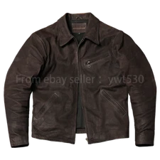 Men's Lapel Jacket 1930 Uncoated Smooth Goatskin Coat