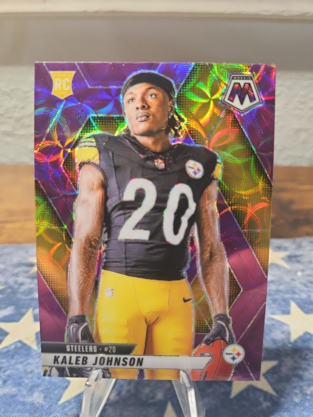 2025 Panini Mosaic Kaleb Johnson #289 Purple Scope Prizm Rookie RC