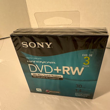 Sony Handycam DVD RW 1.4GB 3x Recordable Scratch Resistant 3-Pack Slimline