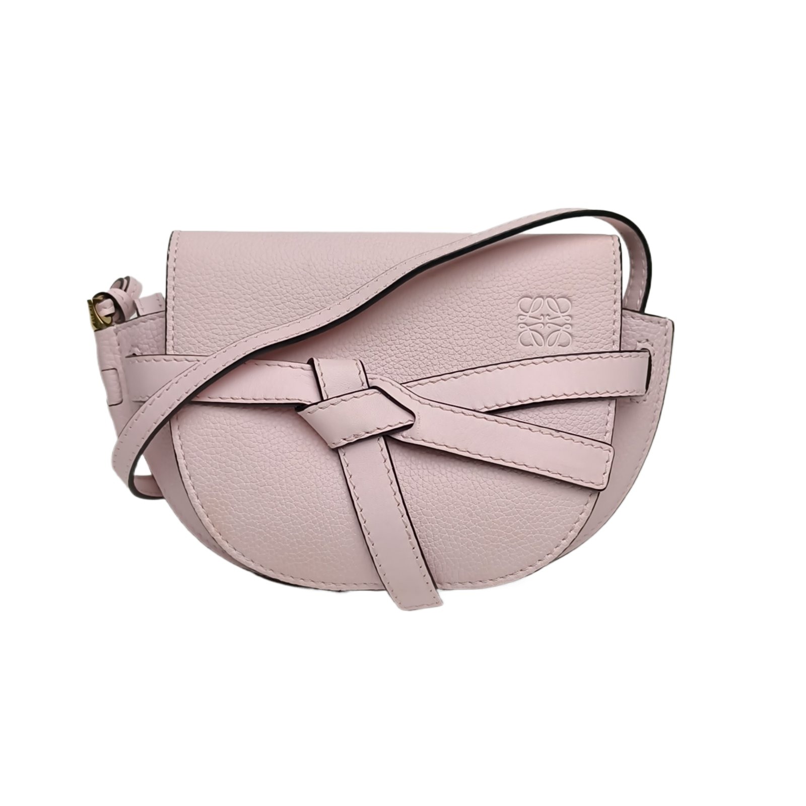 LOEWE Gate Saddle Crossbody Bag MINI Blush Pink Calfskin