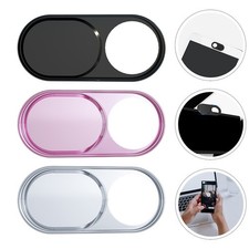 3Pcs Reusable Aluminum Phone Camera Cover Slide with Privacy Shield