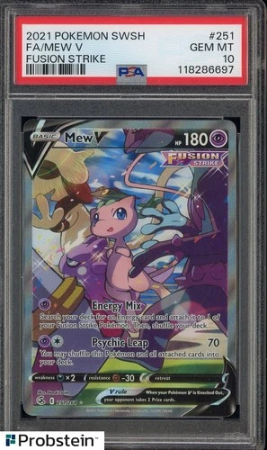 2021 Pokemon SWSH Fusion Strike #251 FA/Mew V PSA 10 GEM MINT
