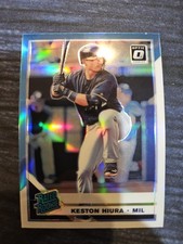 2019 Panini Donruss Optic RR Keston Hiura #93 Carolina Blue and White Prizm (RC)