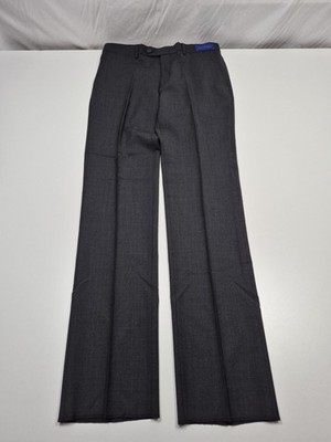 Giles & Jasper Suit Pants Mens 32x35 Gray Wool Stretch Dress Unhemmed NWT
