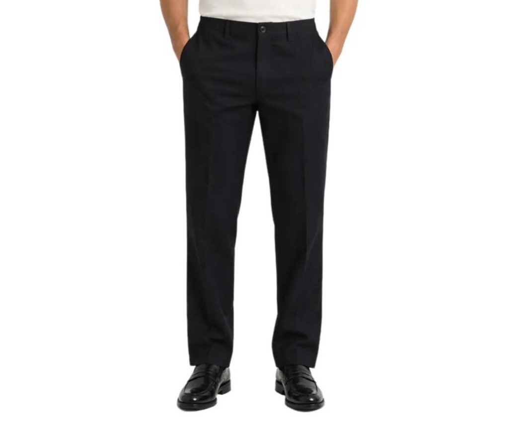 Mens Elastic Waist Chino Trousers Stretch Smart Casual Workwear Pants 30-50W
