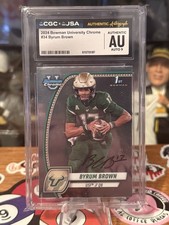 Byrum Brown SIGNED AUTO 9 2024 Bowman University Chrome #34 CGCxJSA Slab USF