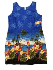 Hawaiian Cocktail Dress Womens 2XL Floral USA Pacific Legend Zip MSRP $79.99 New